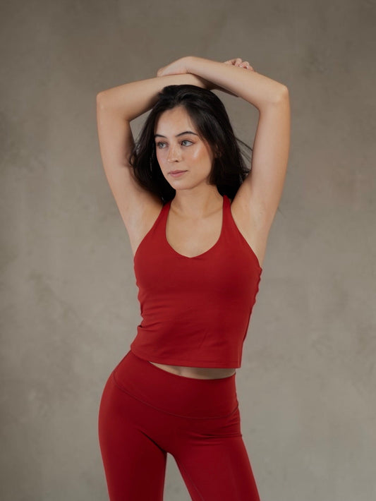 Flawless Cross-Back Top Cherry