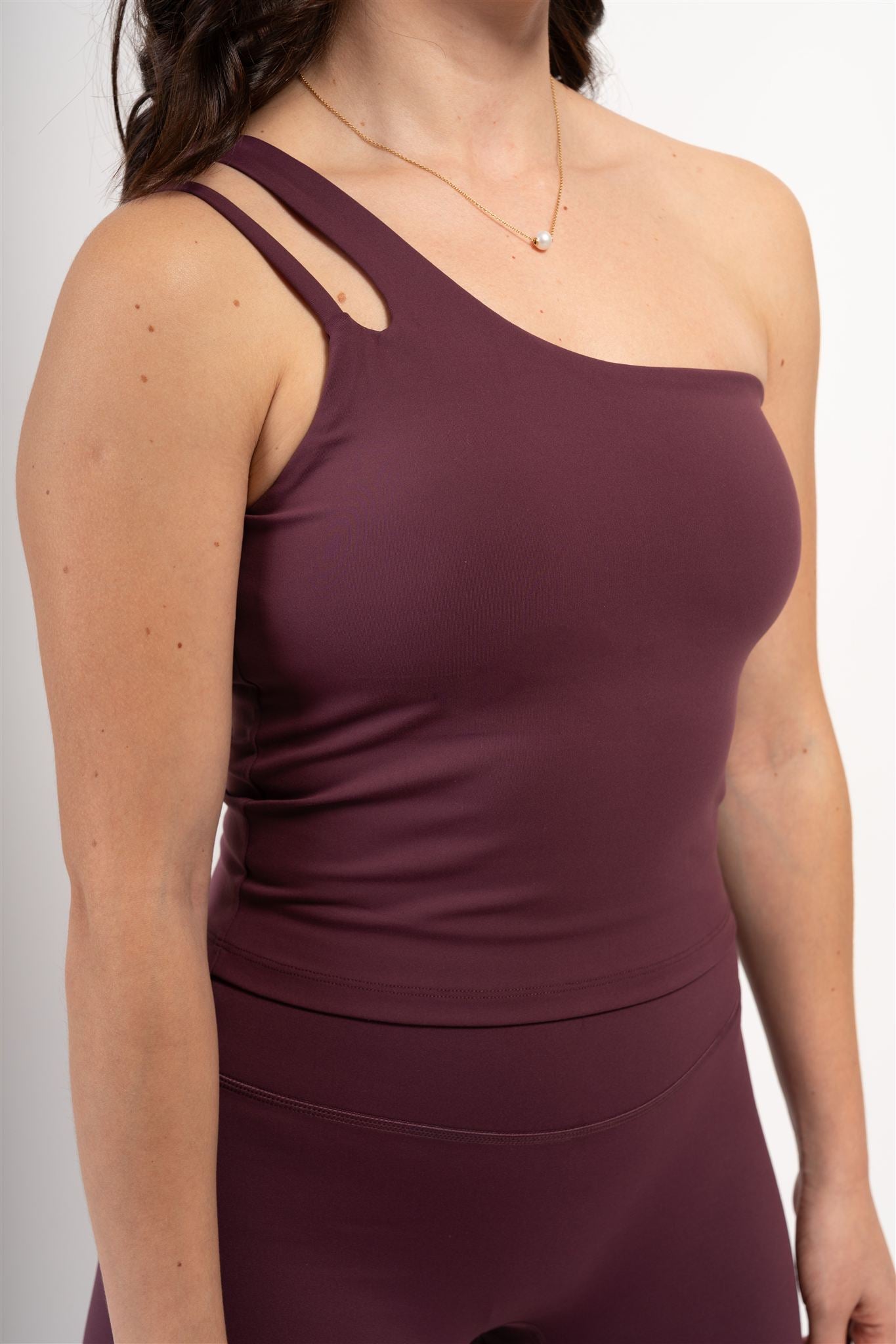 Flawless One Shoulder Top Purple Grape