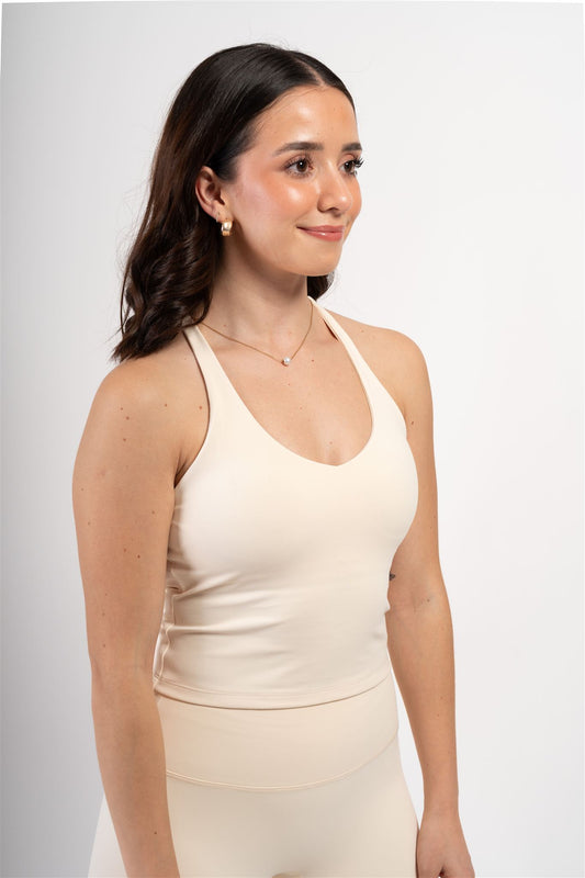 Flawless Cross-Back Top Oatmilk